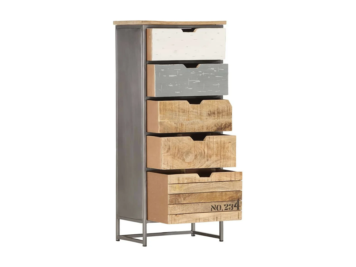 Armoire à tiroirs 45x30x105 Bois de manguier massif