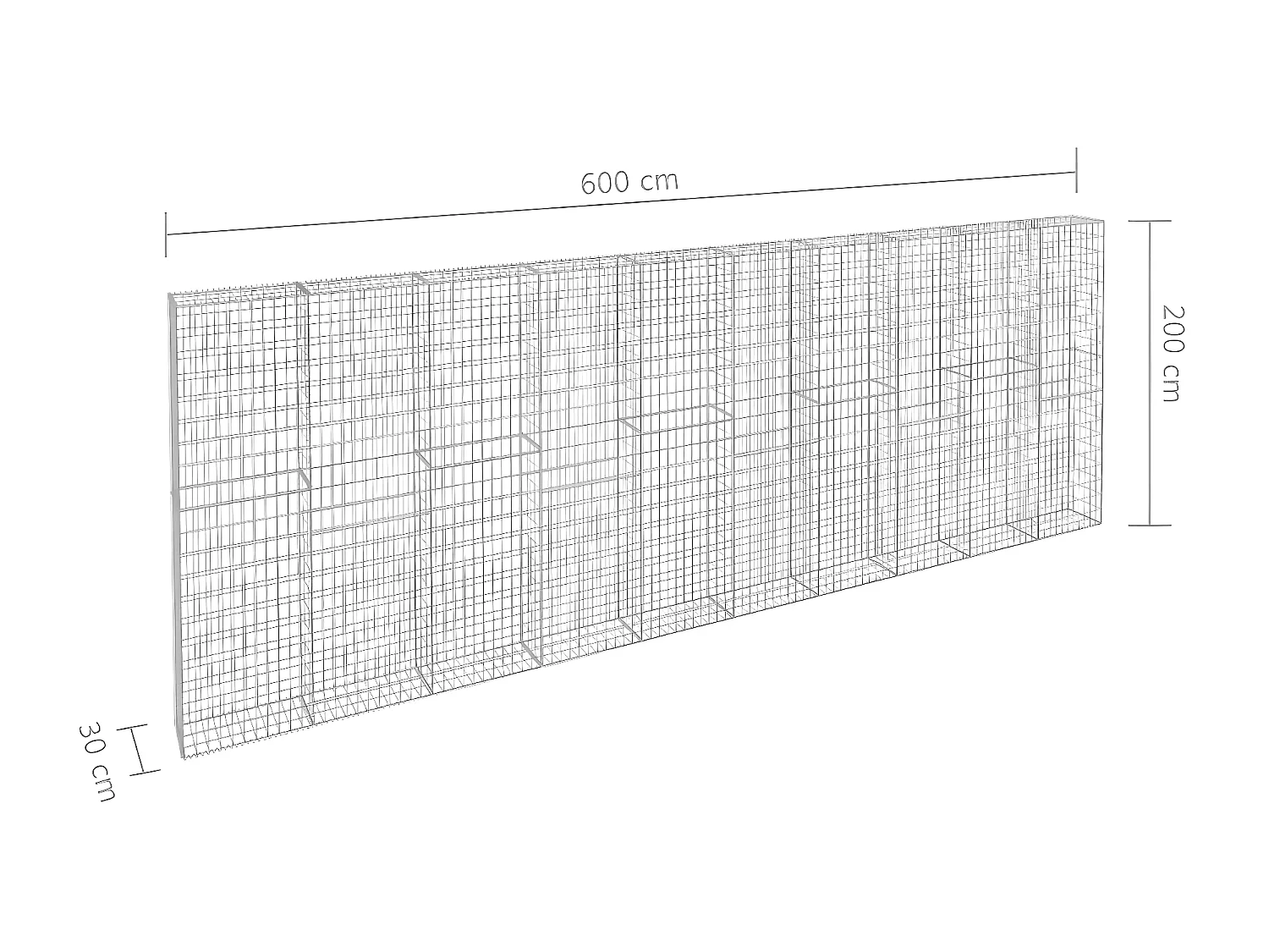 Mur à gabion avec couvercles Acier galvanisé 600 x 30x200