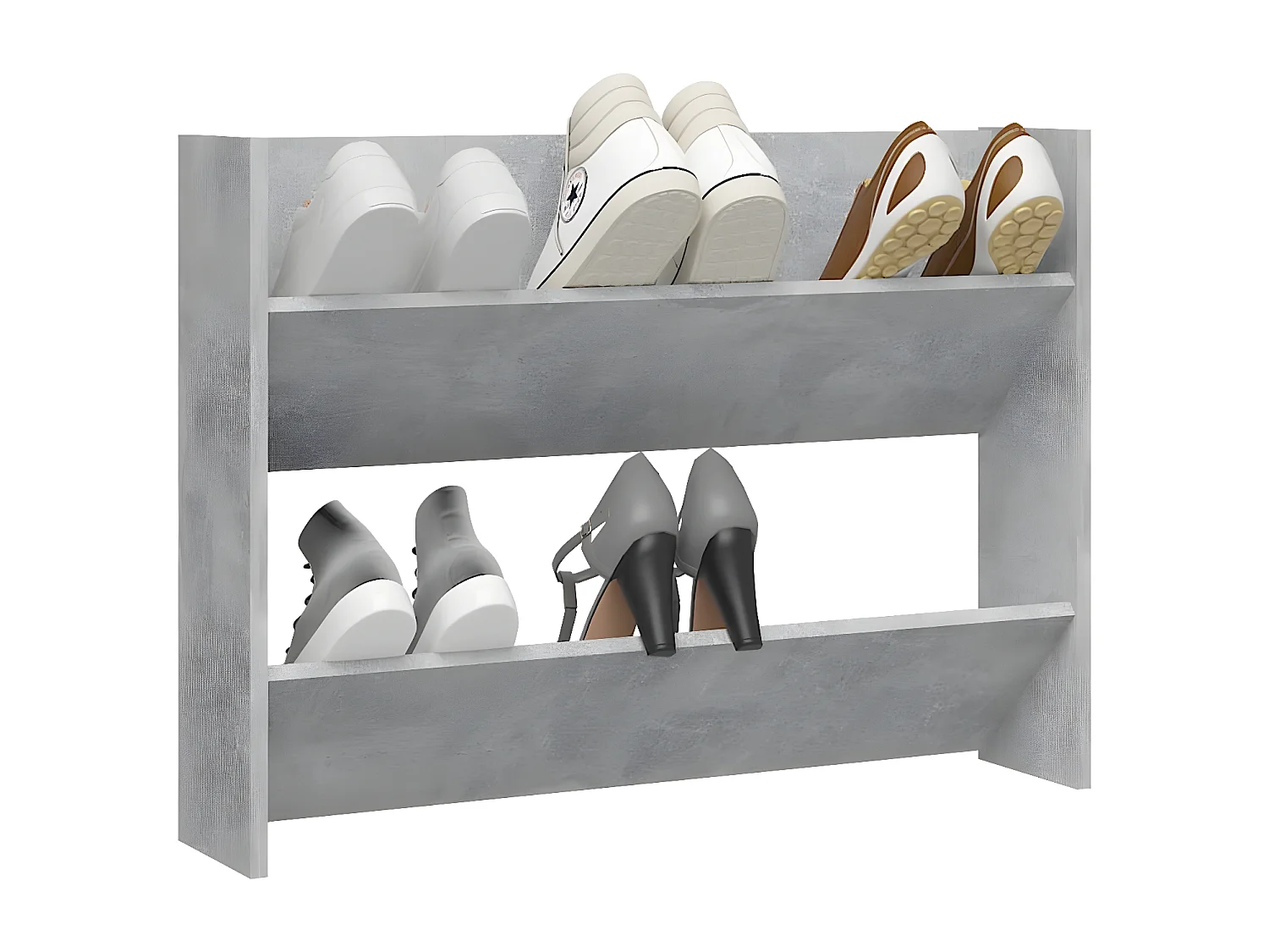Armoire à chaussures murale Gris béton 80x18x60