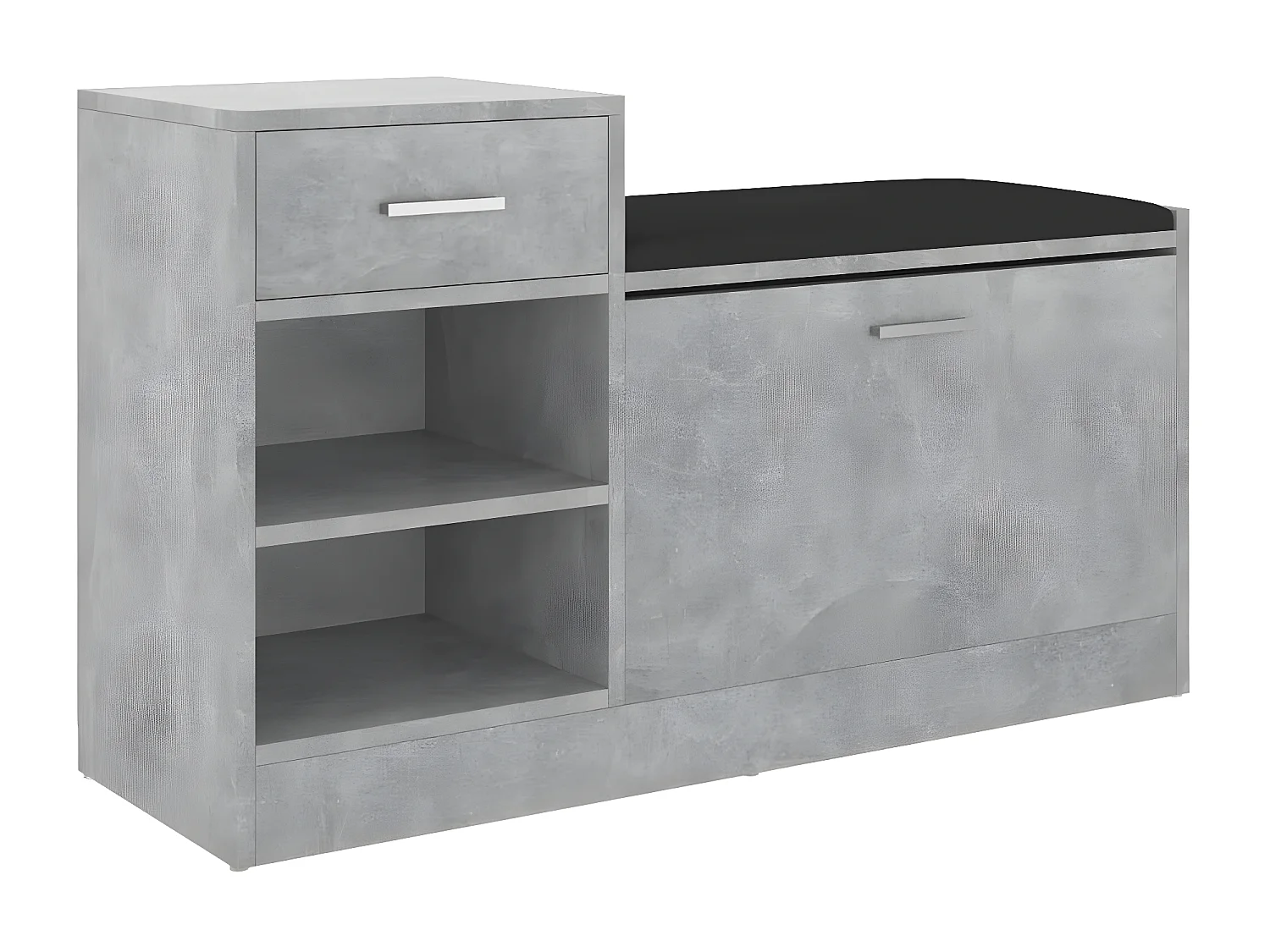Banc à chaussures Gris béton 94,5x31x57
