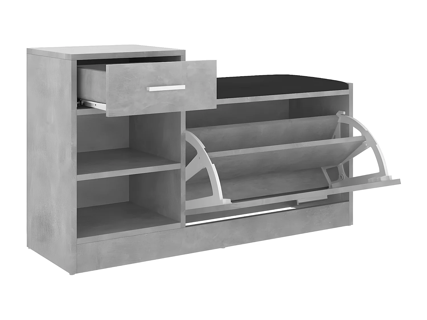 Banc à chaussures Gris béton 94,5x31x57