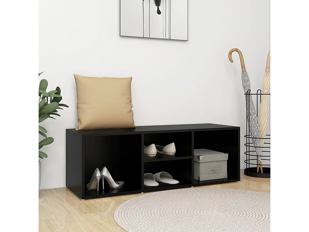 Banc à chaussures Noir 105x35x35