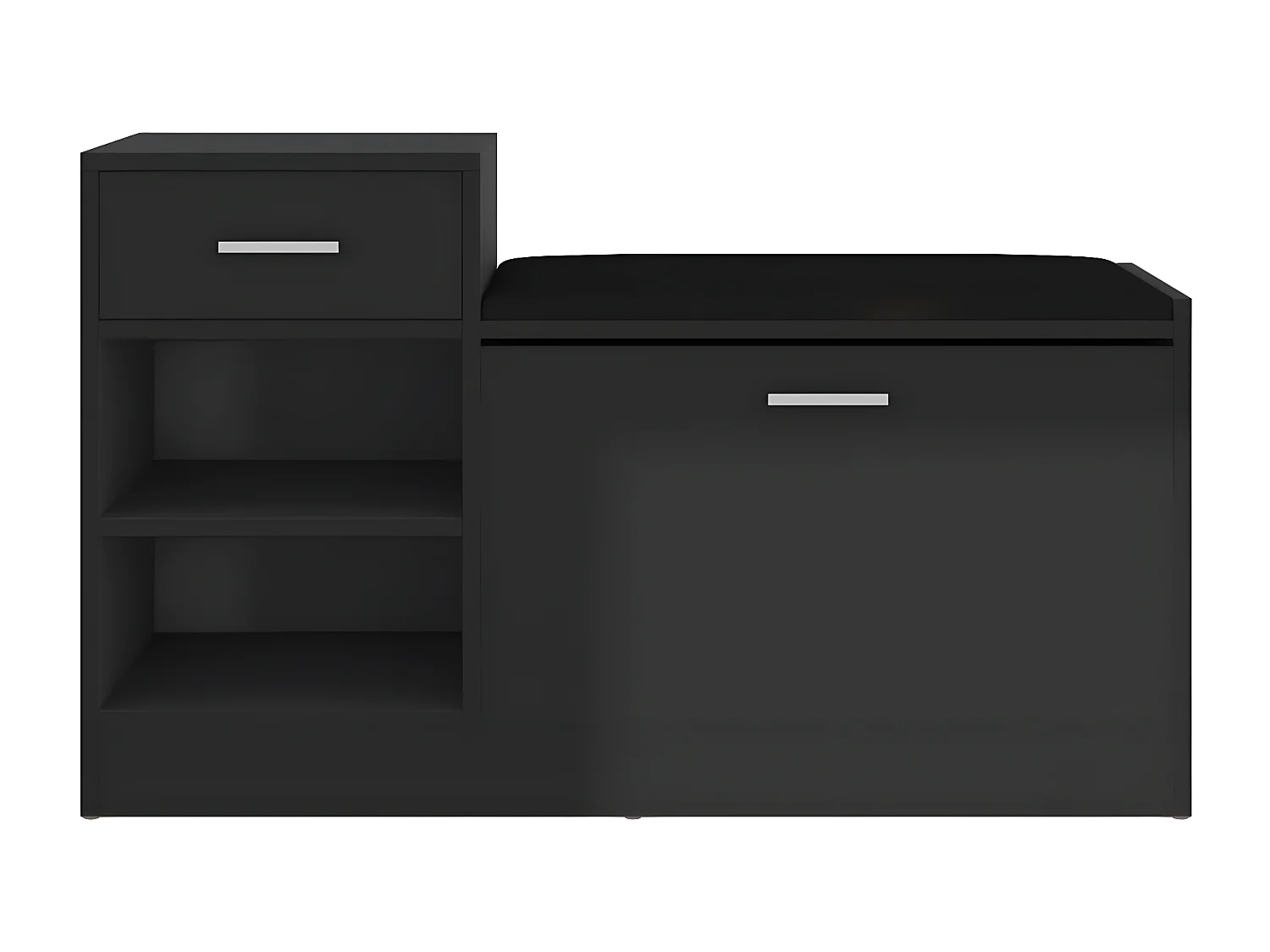 Banc à chaussures Noir brillant 94,5x31x57