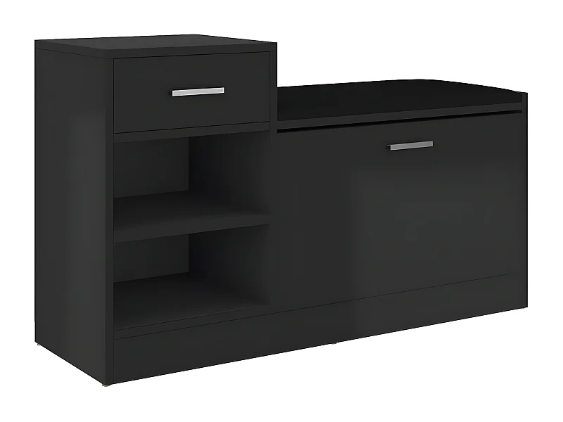 Banc à chaussures Noir brillant 94,5x31x57