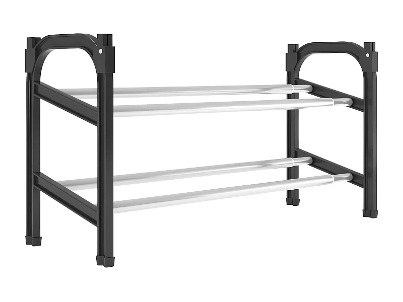 Meuble à chaussures extensible avec 2 étagères 119x24x37