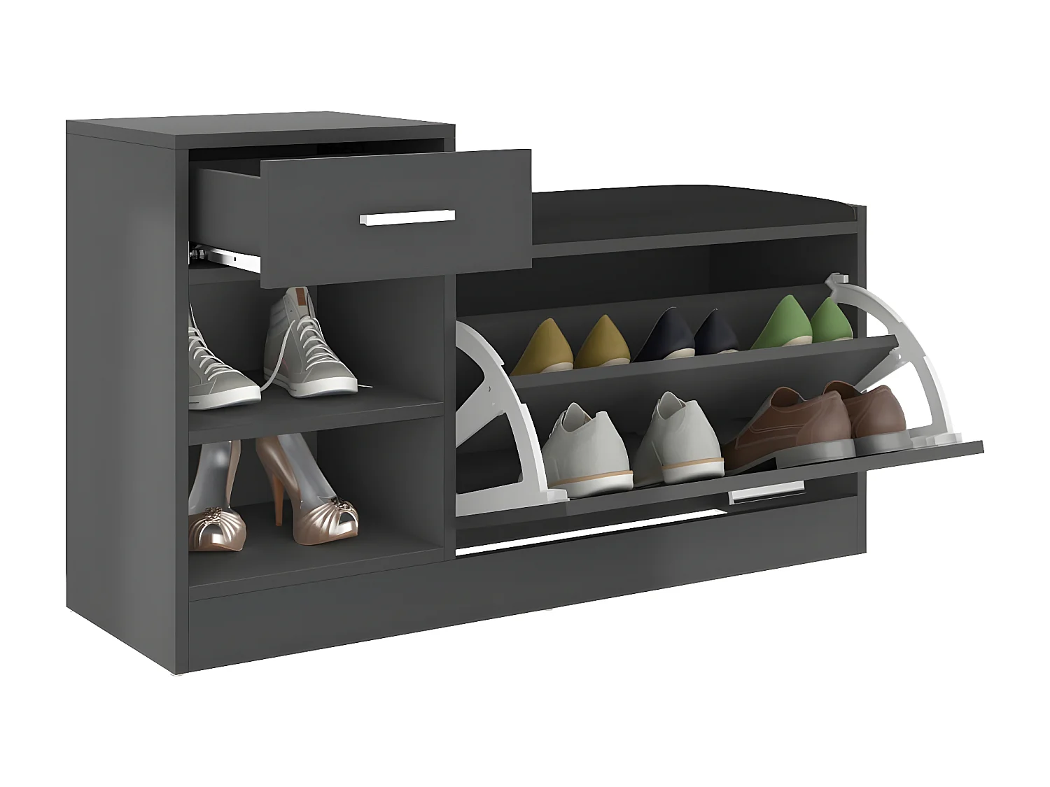 Banc à chaussures Gris 94,5x31x57