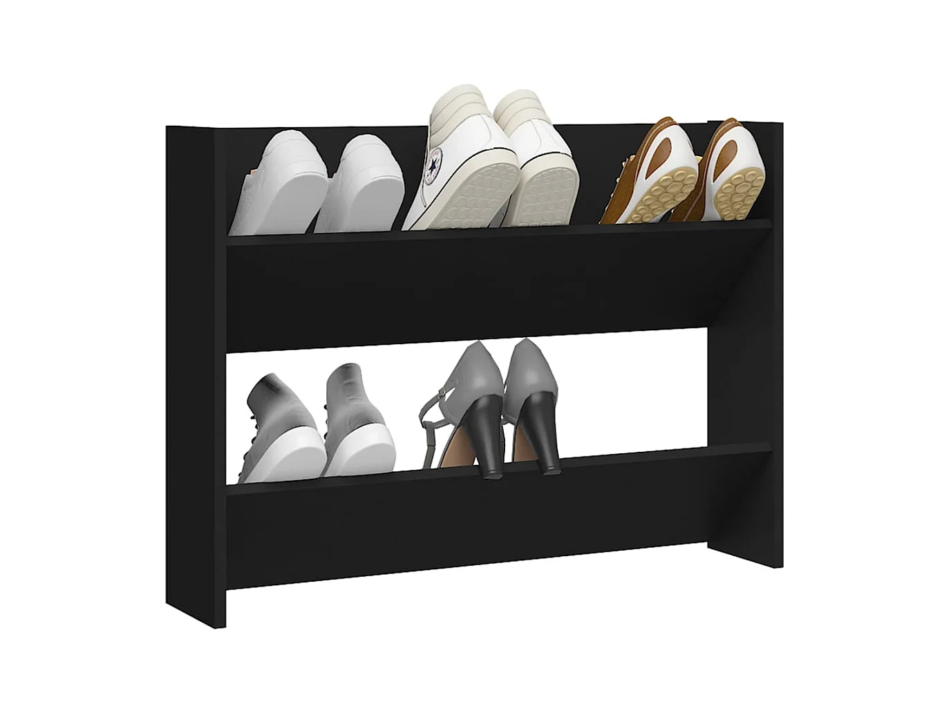 Armoire à chaussures murale Noir 80x18x60