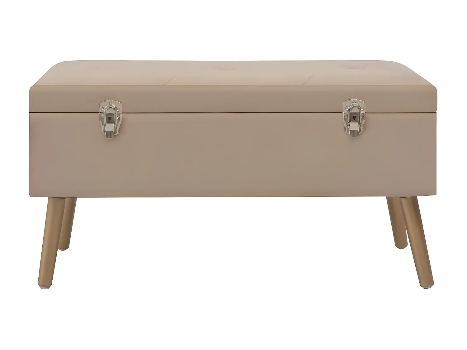 Banc avec compartiment de rangement 80cm Beige Velours