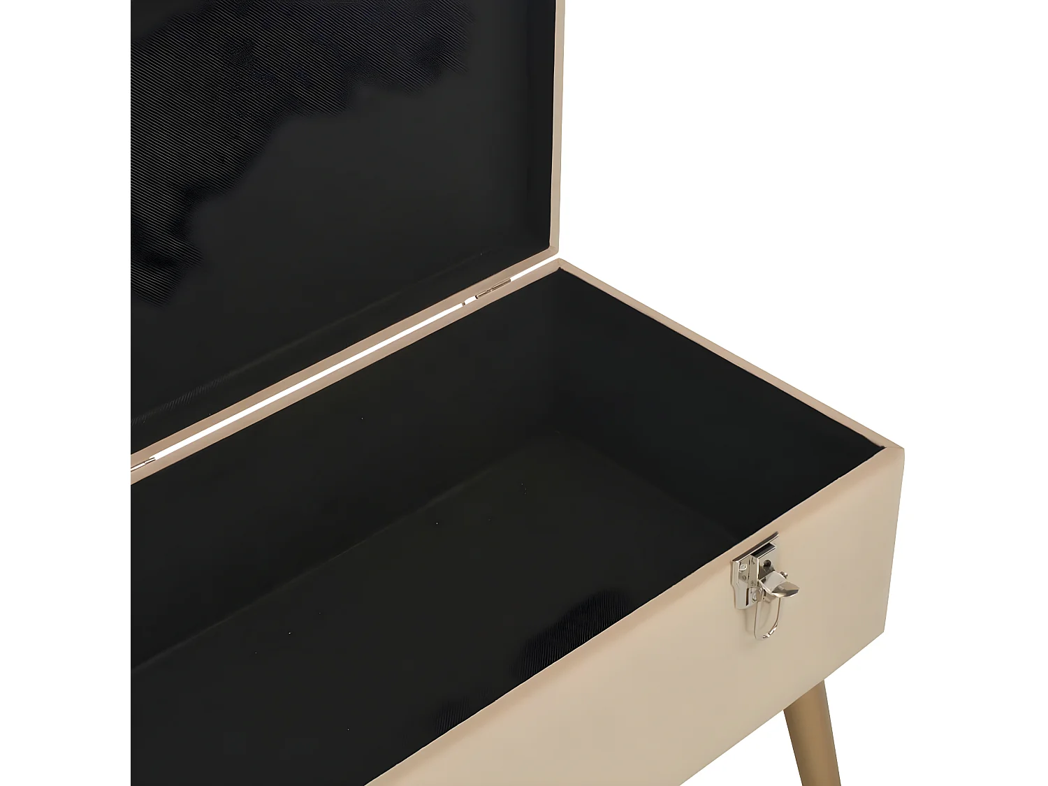 Banc avec compartiment de rangement 80cm Beige Velours