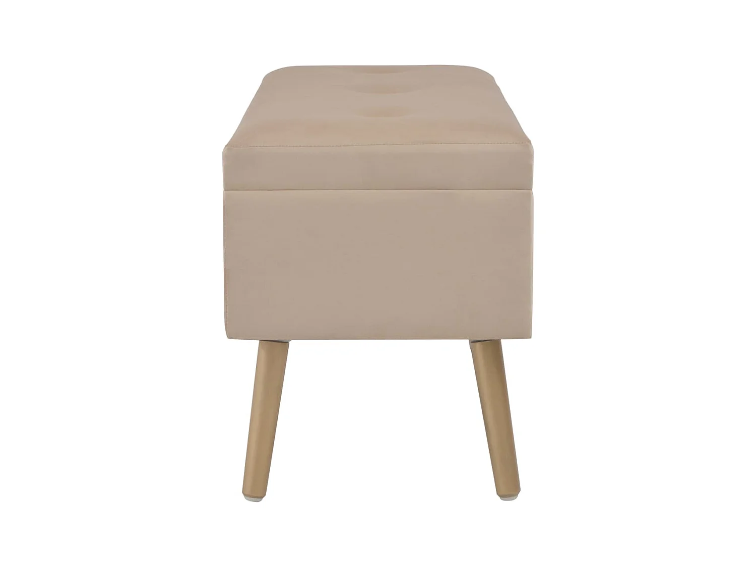 Banc avec compartiment de rangement 80cm Beige Velours