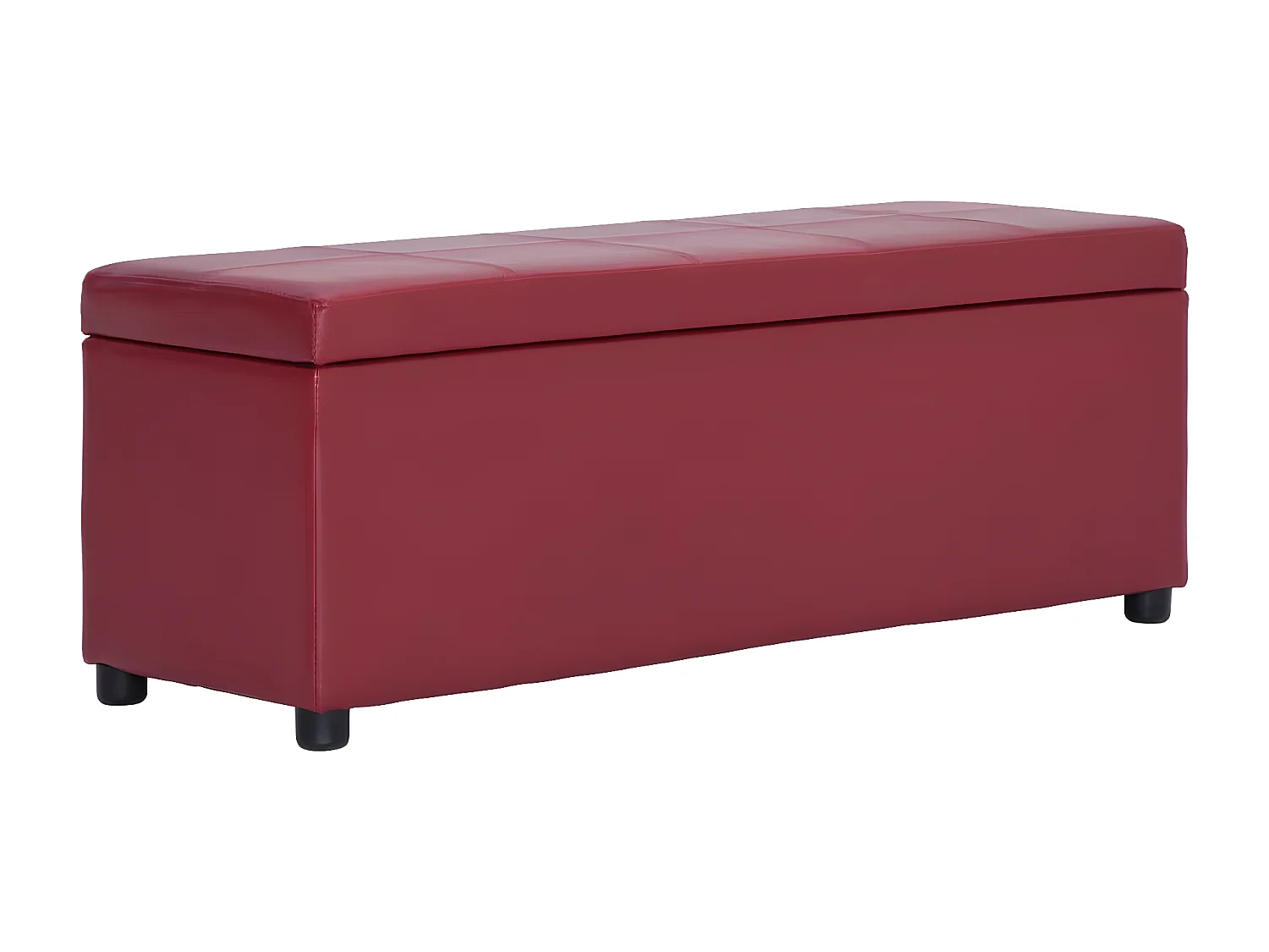 Banc avec compartiment de rangement 116cm Bordeaux Similicuir