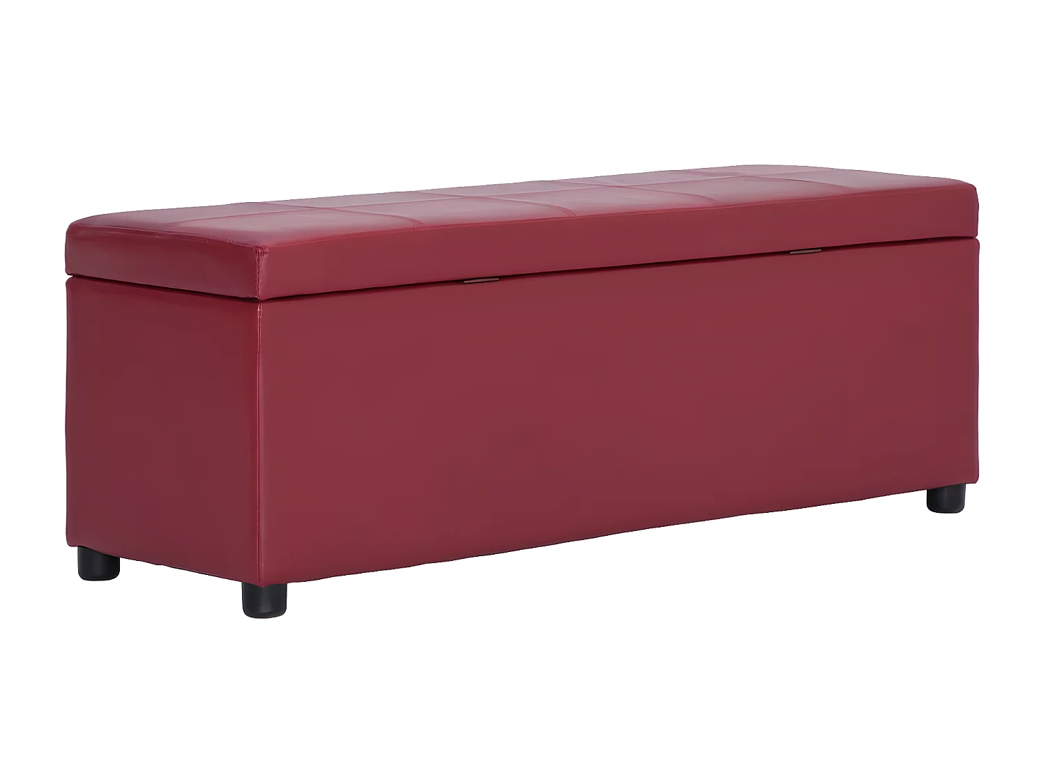 Banc avec compartiment de rangement 116cm Bordeaux Similicuir