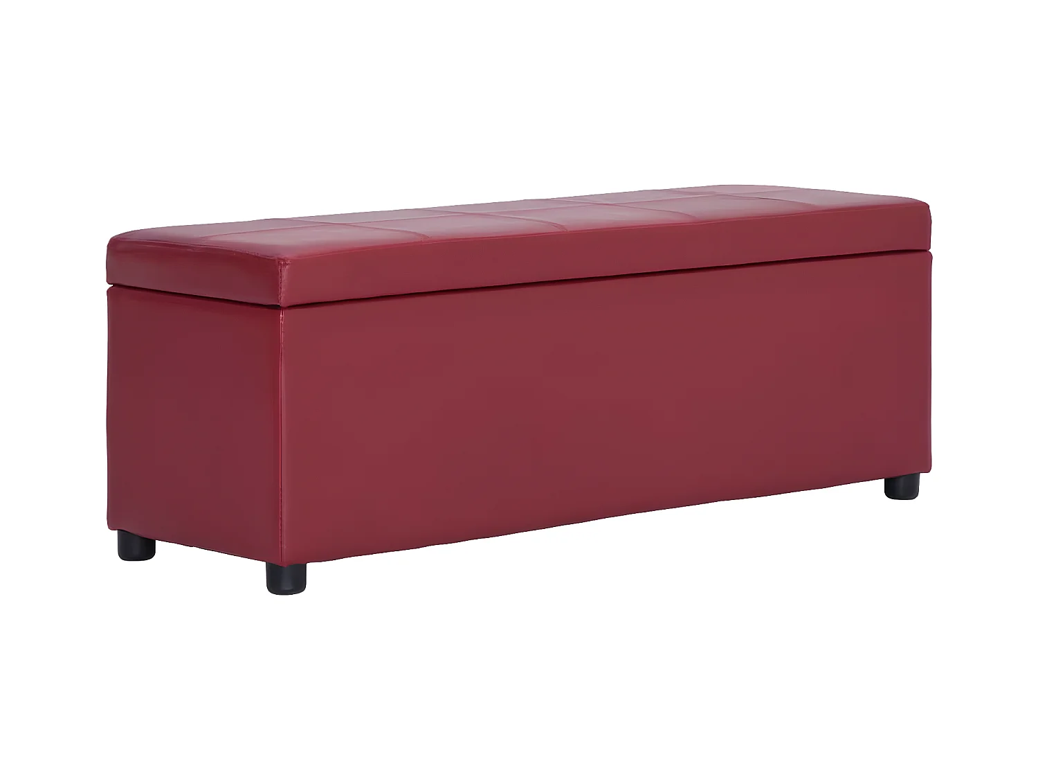 Banc avec compartiment de rangement 116cm Bordeaux Similicuir