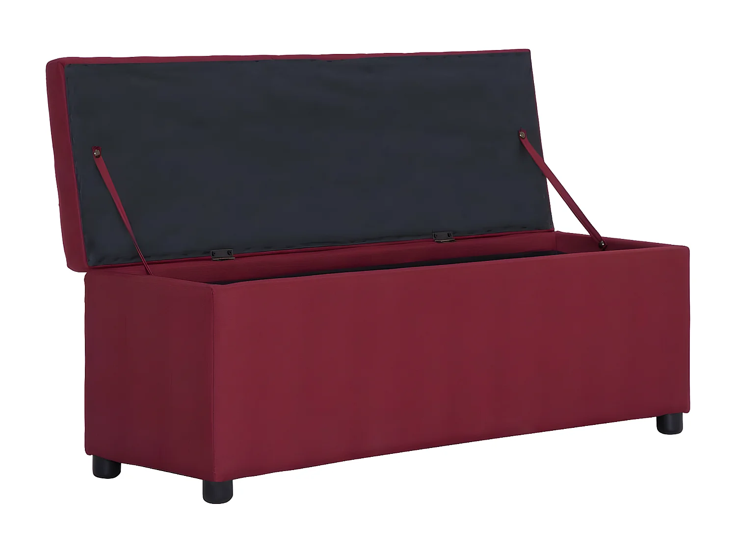 Banc avec compartiment de rangement 116cm Bordeaux Polyester