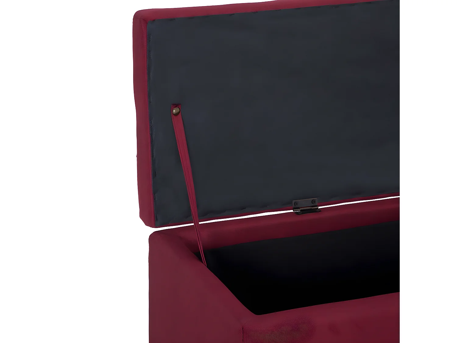 Banc avec compartiment de rangement 116cm Bordeaux Polyester