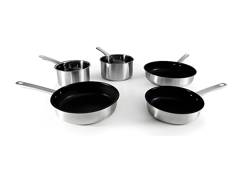 Batterie De Cuisine 5 Pcs Tfi Acier Inoxydable Anti Adhésif Unlimited Kitchencook