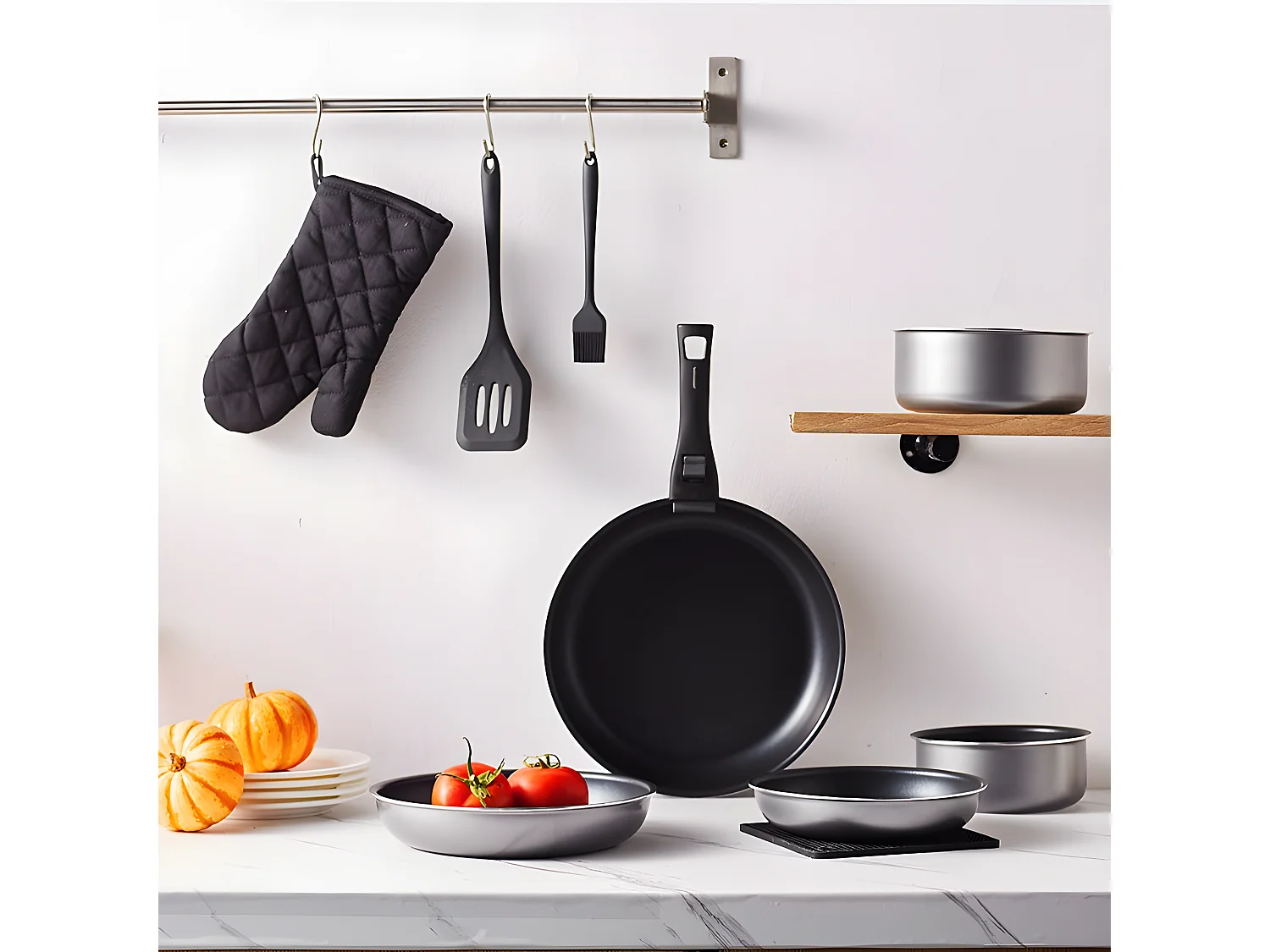 Batterie De Cuisine 10 Pcs Aluminium Anti Adhésif Tfi Titane10 Kitchencook