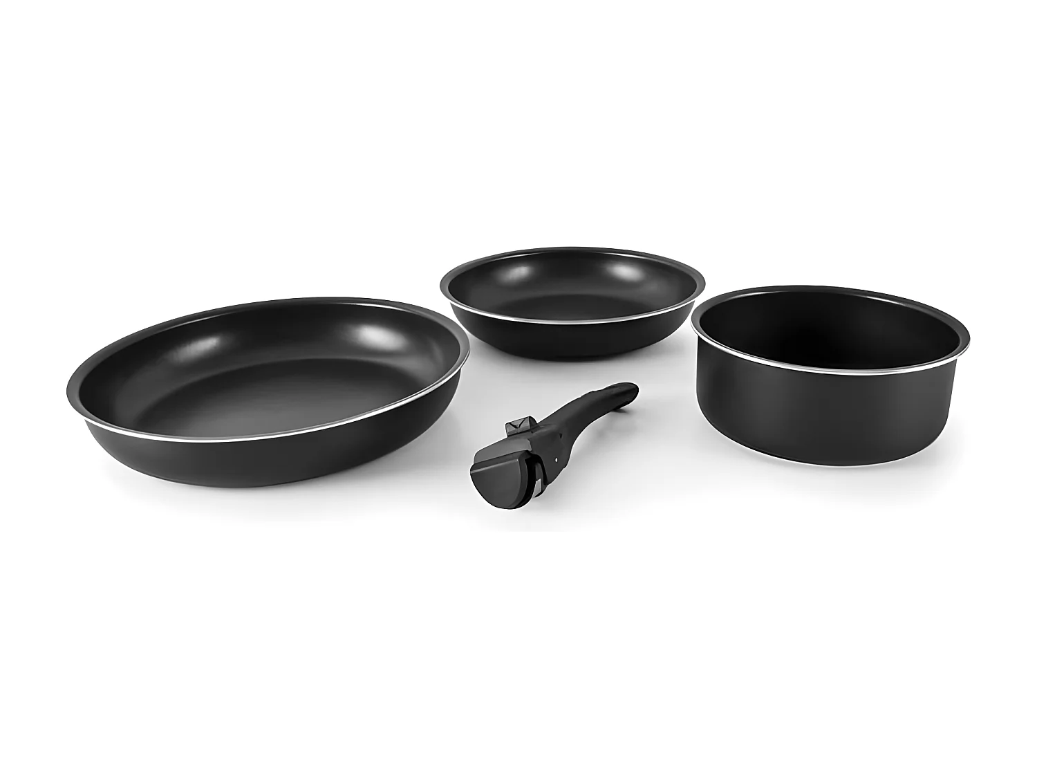 Batterie De Cuisine En Aluminium 4pcs Avec Poignée Amovible Flex4 De La Marque Kitchencook