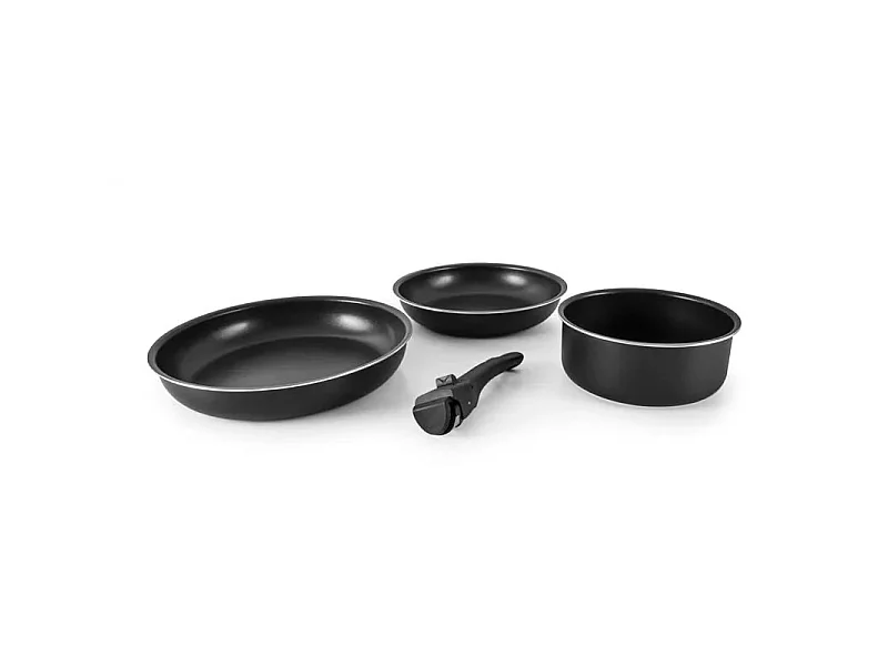 Kitchencook Flex 4 - Batterie De Cuisine Aluminium 4 Pièces Avec Poignée Amovible