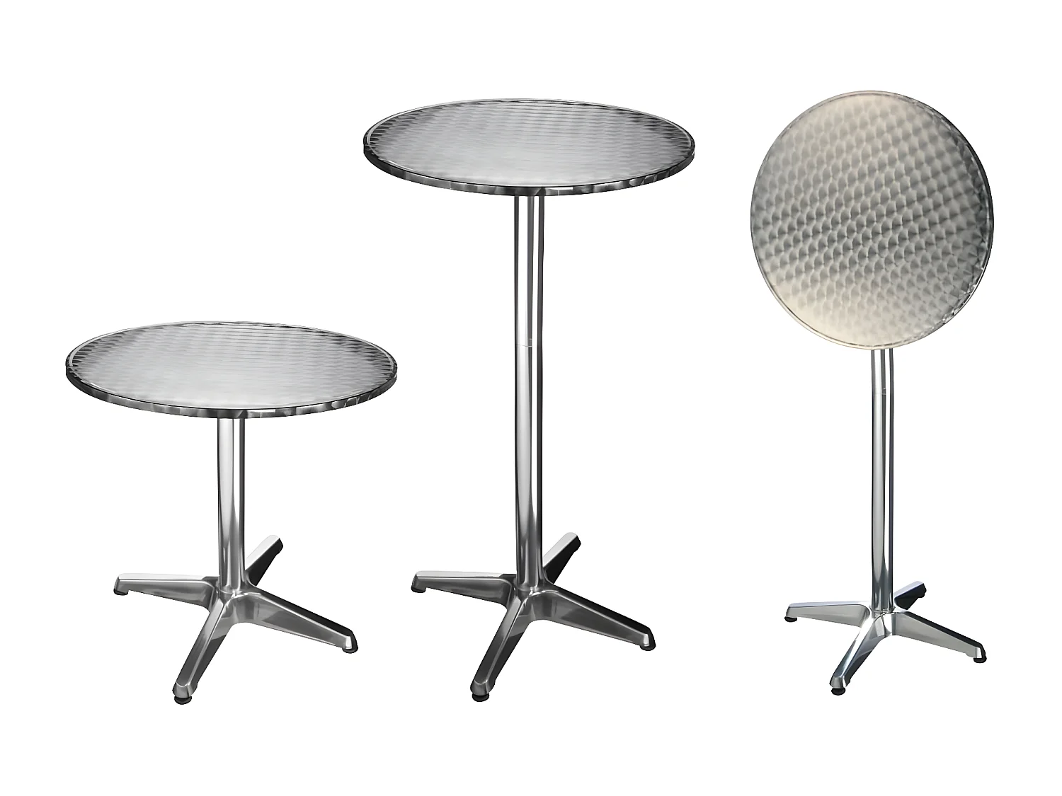 Table de bar pliable Aluminium Rond 60 x 60 x (58-115) cm