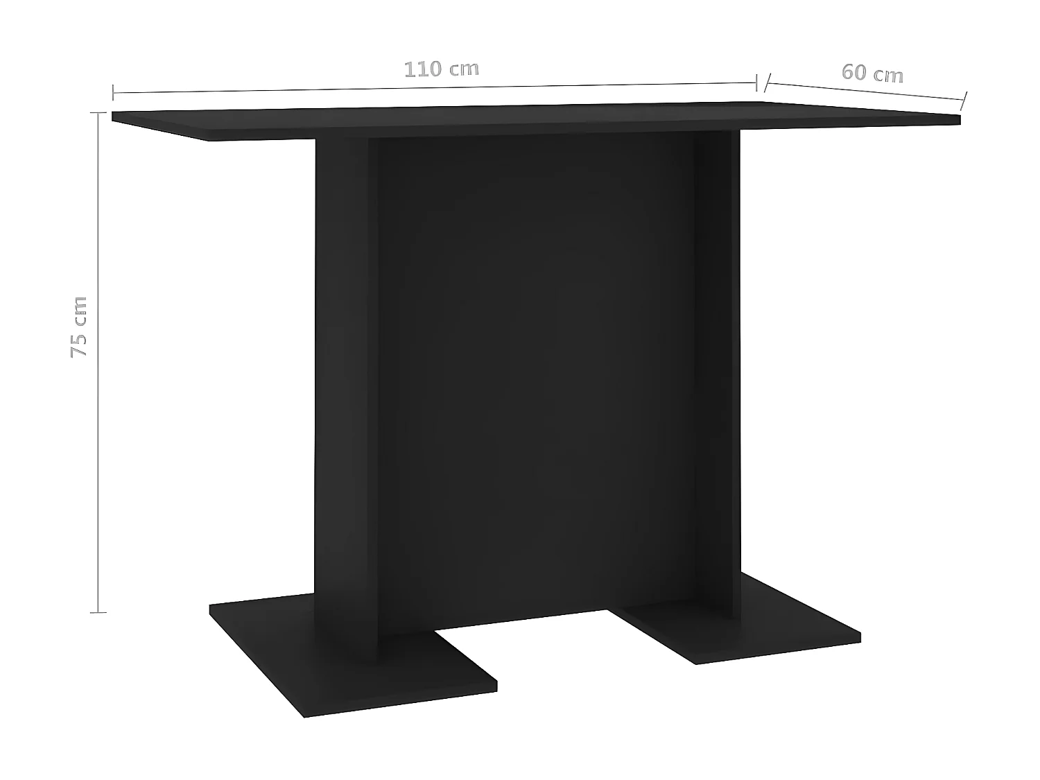 Table de salle à manger Noir 110 x 60x75