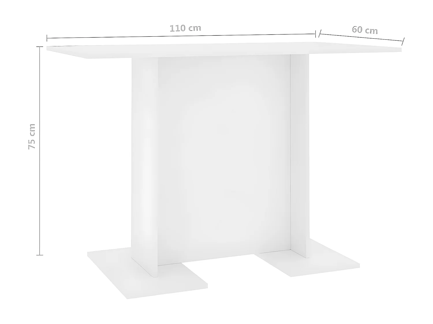 Table de salle à manger Blanc 110 x 60x75