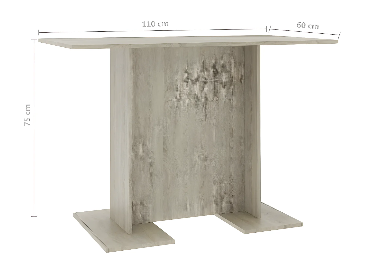 Table de salle à manger Chêne sonoma 110 x 60x75