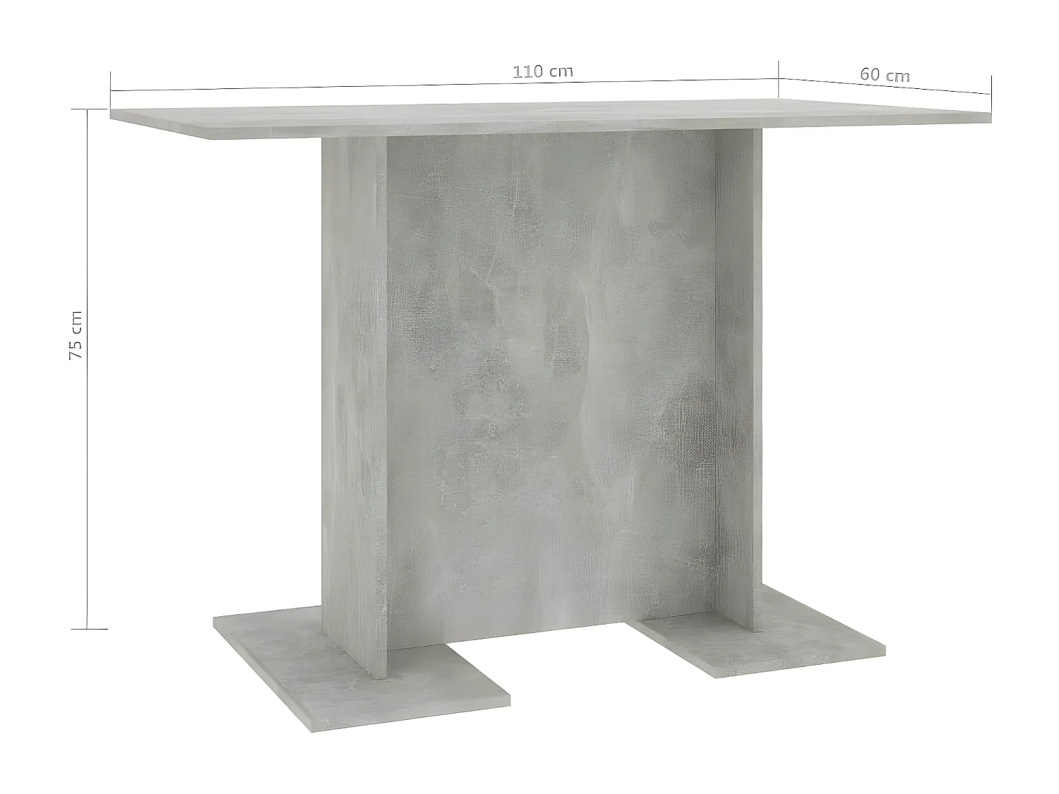 Table de salle à manger Gris béton 110 x 60x75