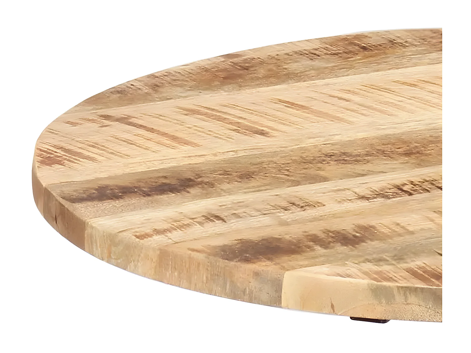 Table d'appoint manguier massif clair et pied métal noir Issaf