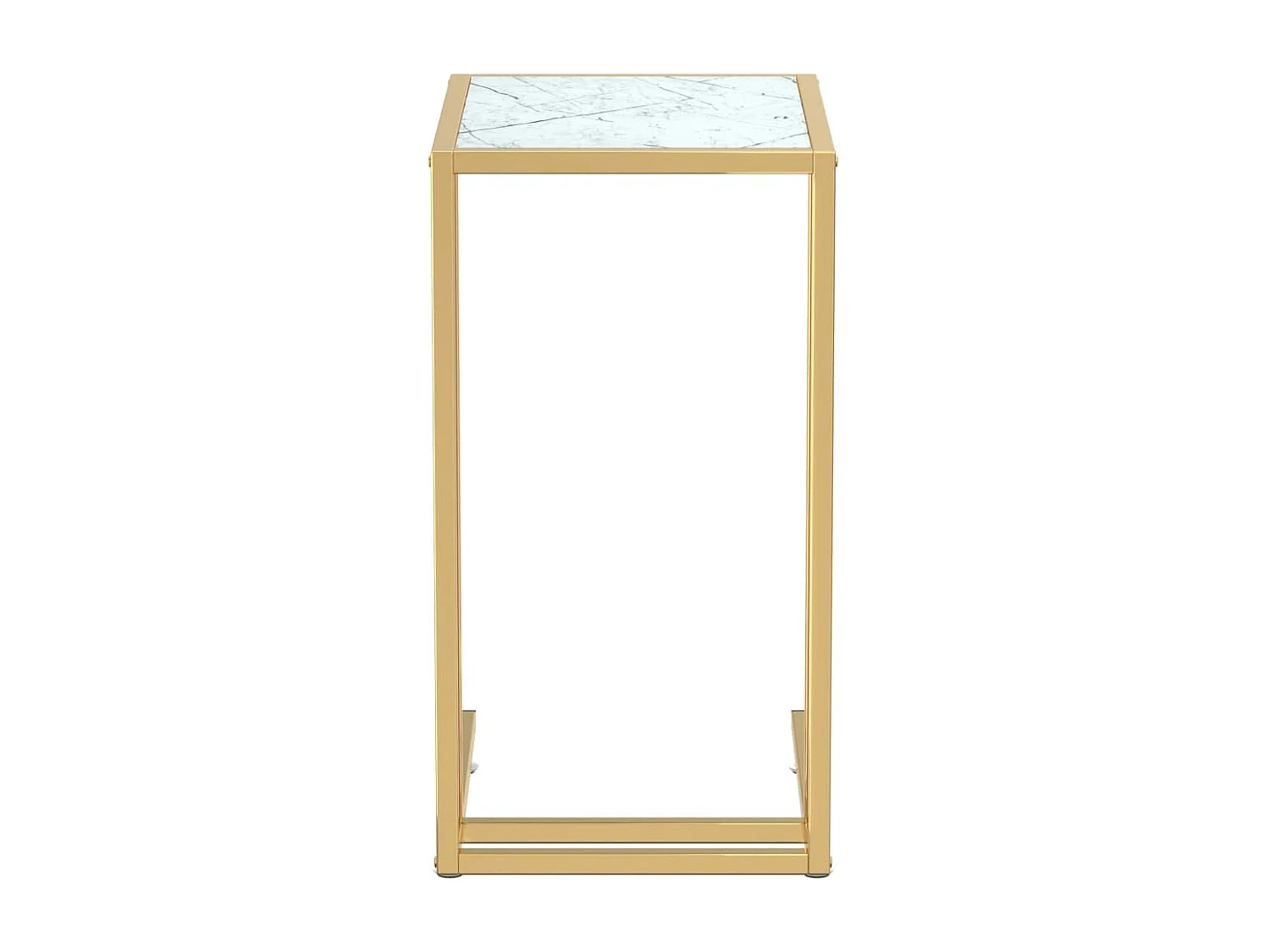 Table d'appoint ordinateur Marbre blanc 50x35x65 Verre trempé 2