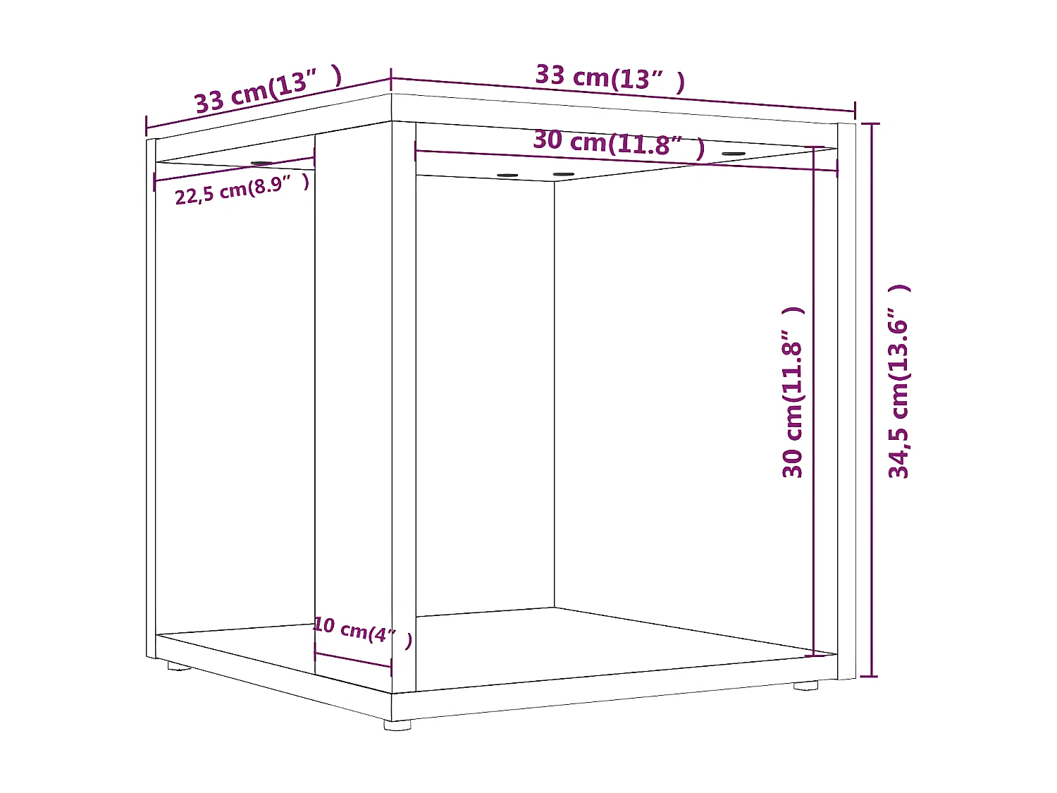 Table d'appoint Sonoma gris 33x33x34,5 Bois d'ingénierie