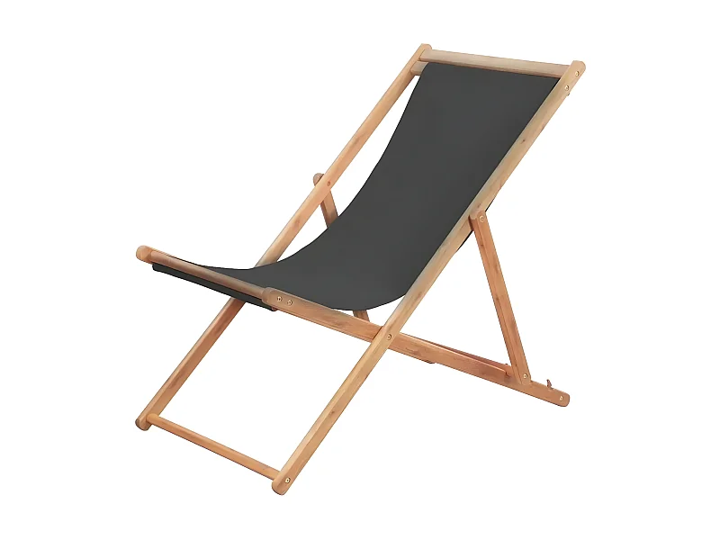 Chaise de jardin tissu gris et eucalyptus massif Feego