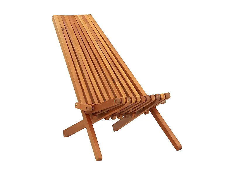 Chaise de jardin pliante acacia massif clair Lilis - Lot de 2
