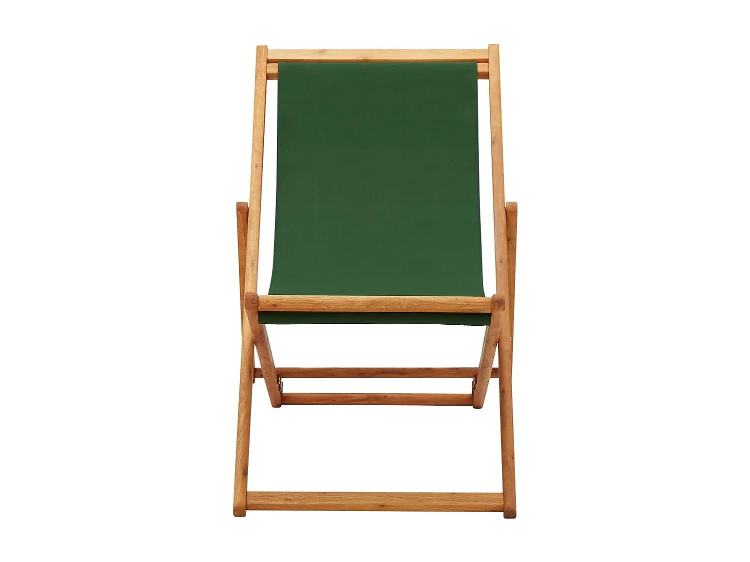 Chaise pliable de plage Bois d'eucalyptus et tissu Vert