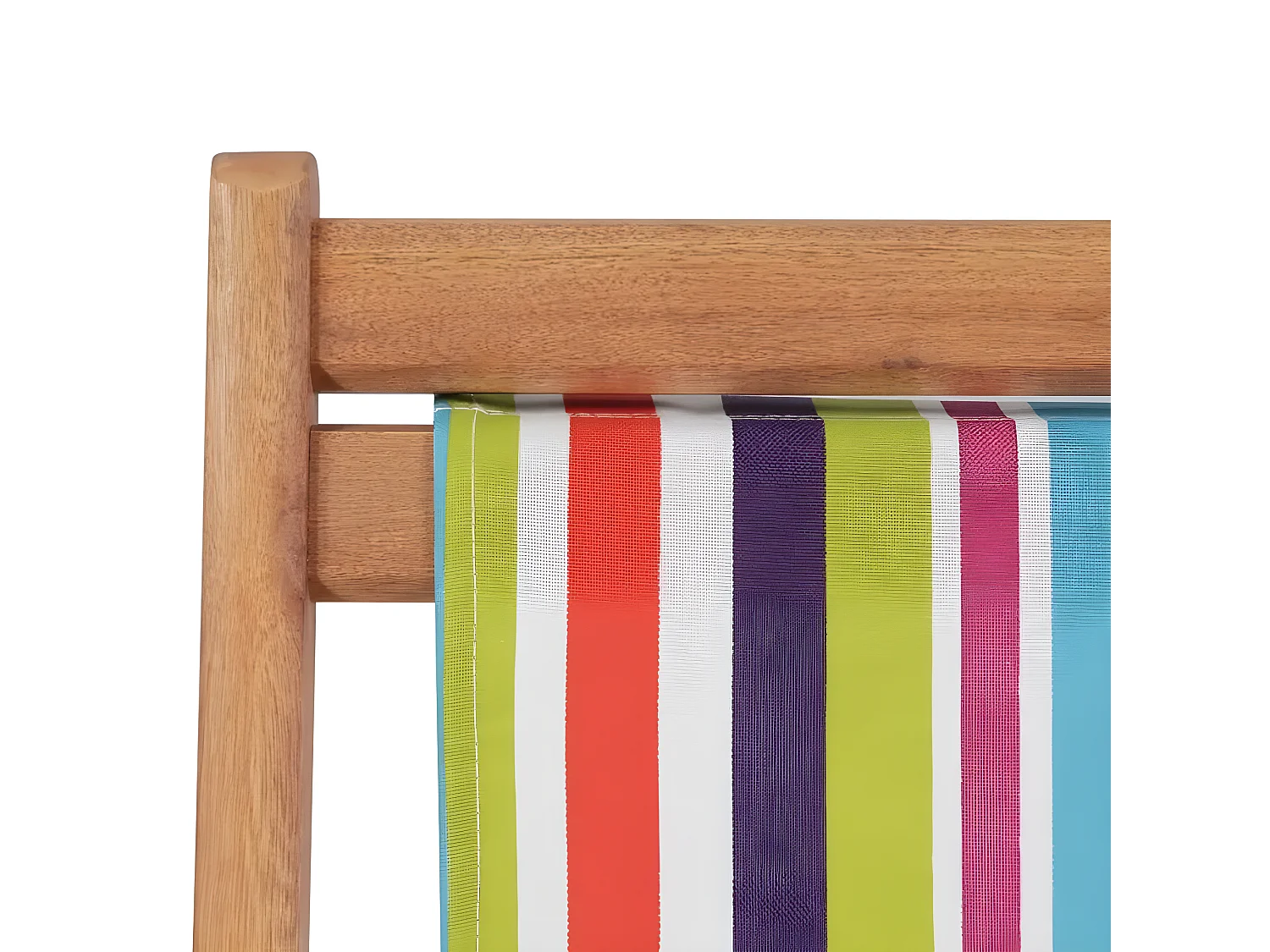 Chaise de jardin tissu muticolore et eucalyptus massif Feego