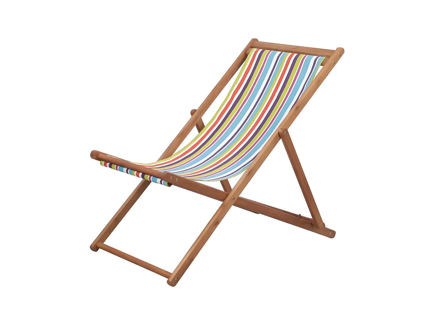 Chaise de jardin tissu muticolore et eucalyptus massif Feego