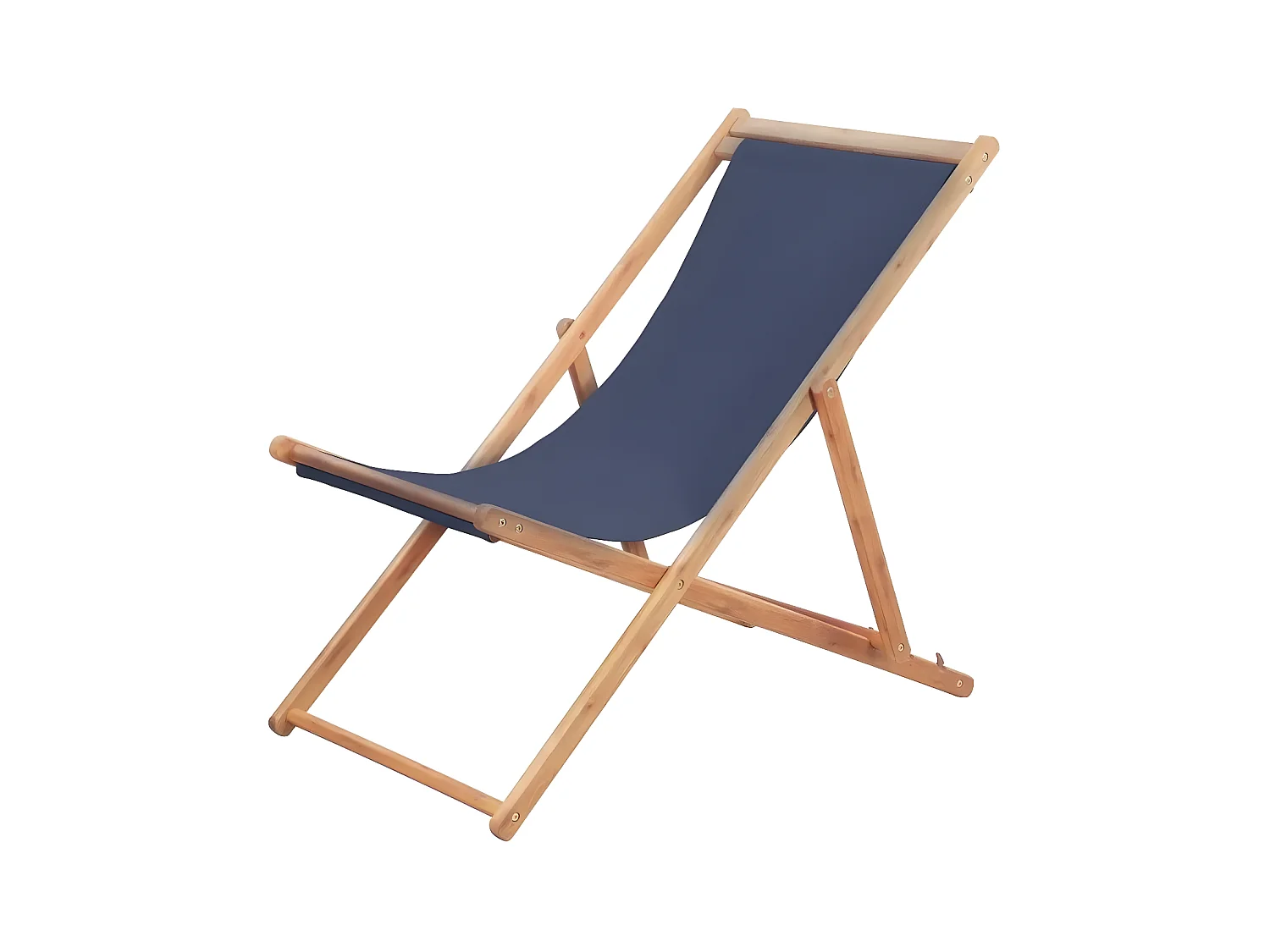 Chaise de jardin tissu bleu et eucalyptus massif Feego