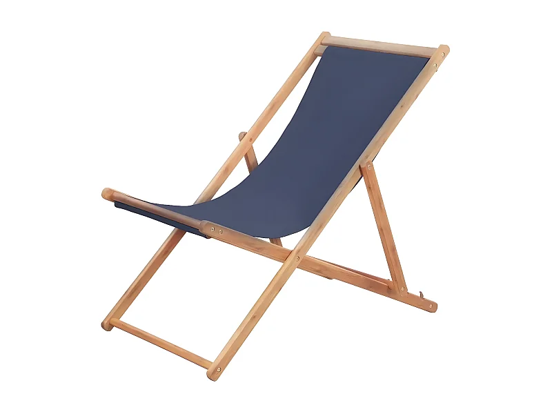 Chaise de jardin tissu bleu et eucalyptus massif Feego