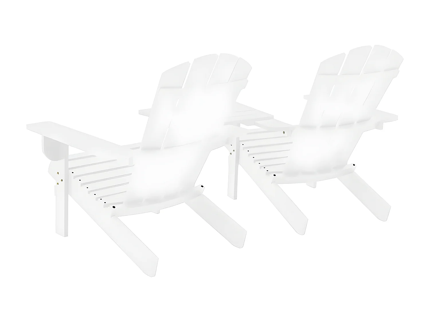 Chaises de jardin Adirondack avec table Bois de sapin Blanc