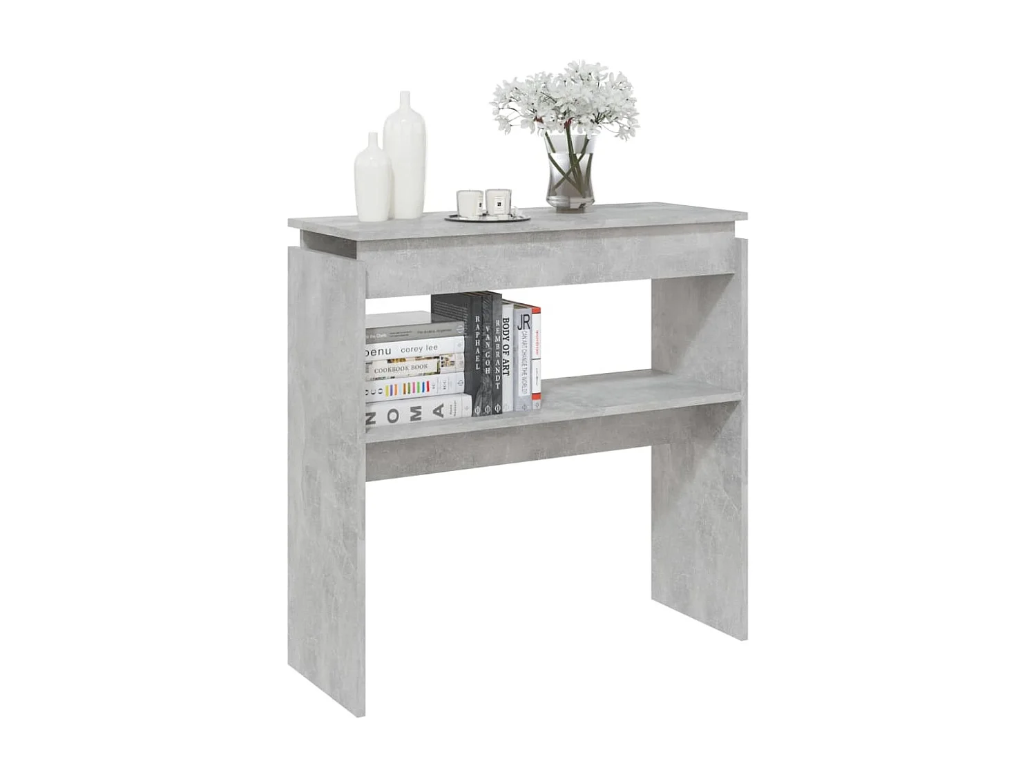 Table console Gris béton 80x30x80