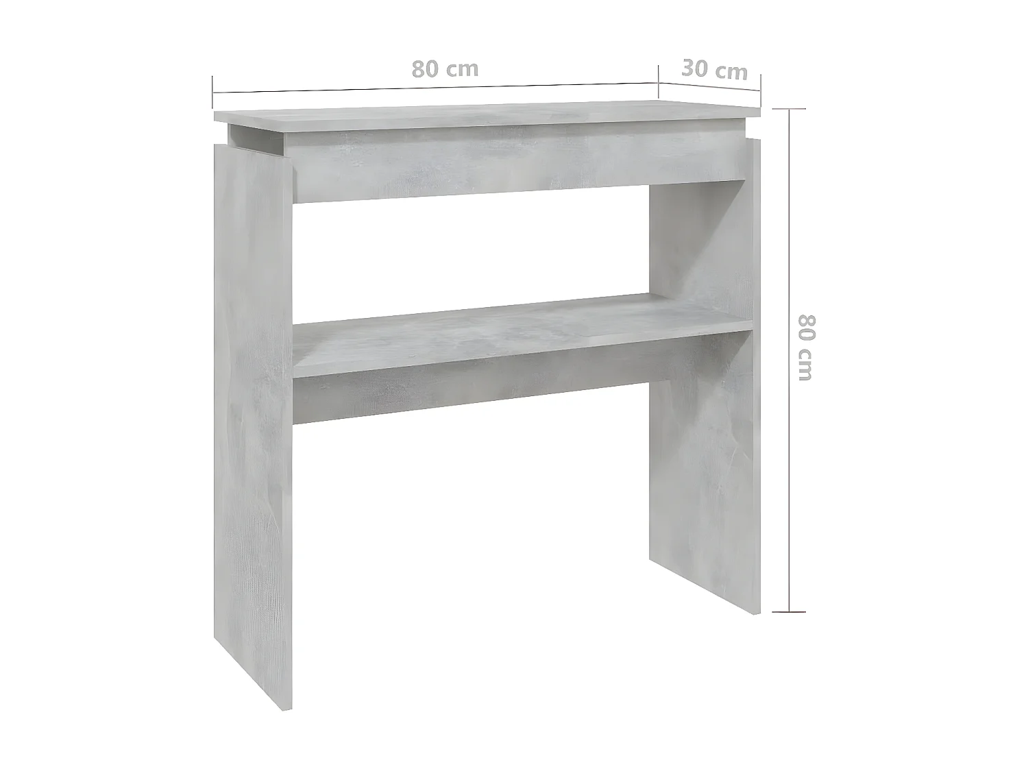 Table console Gris béton 80x30x80