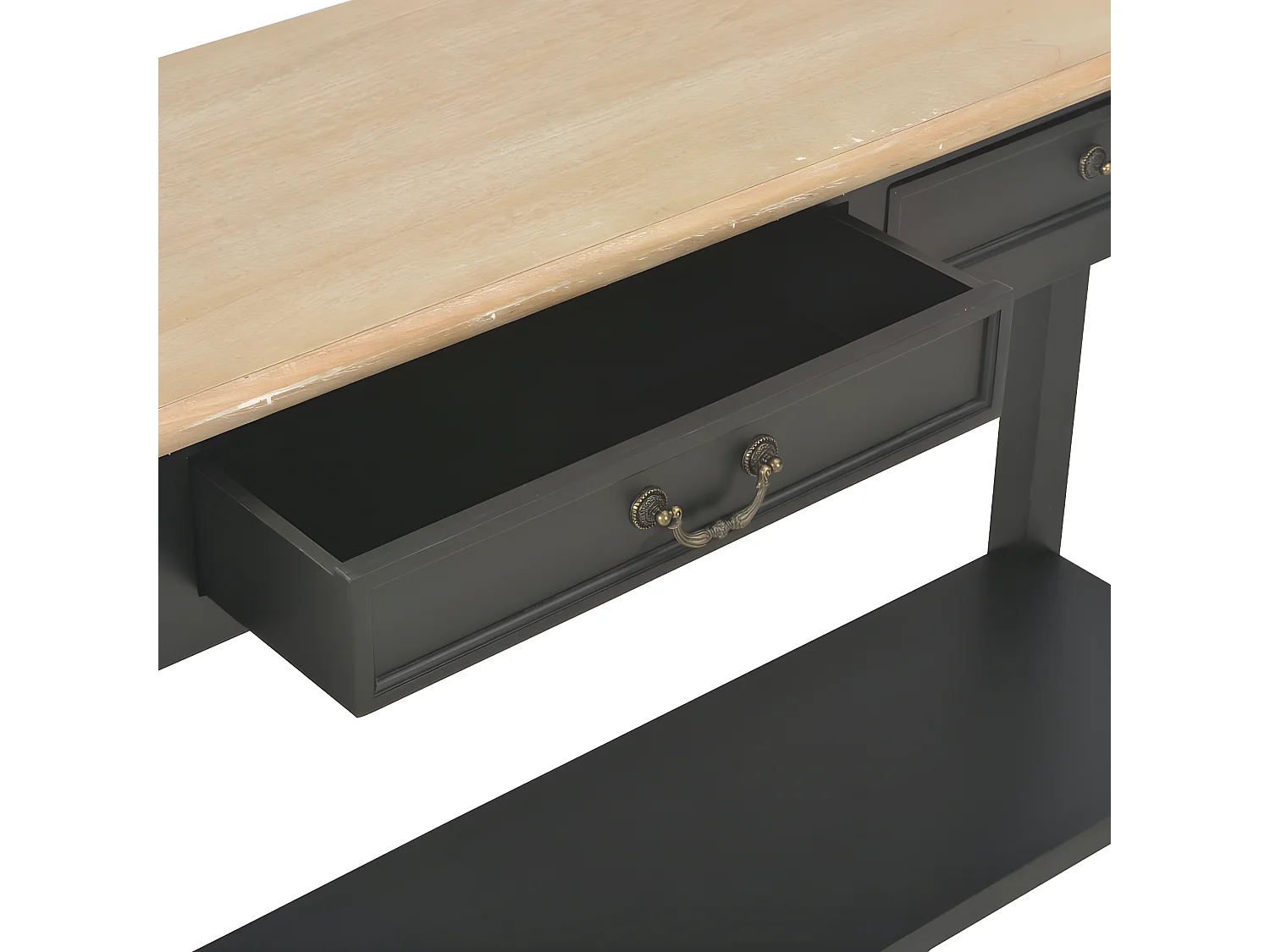 Table console Noir 110x35x80 Bois