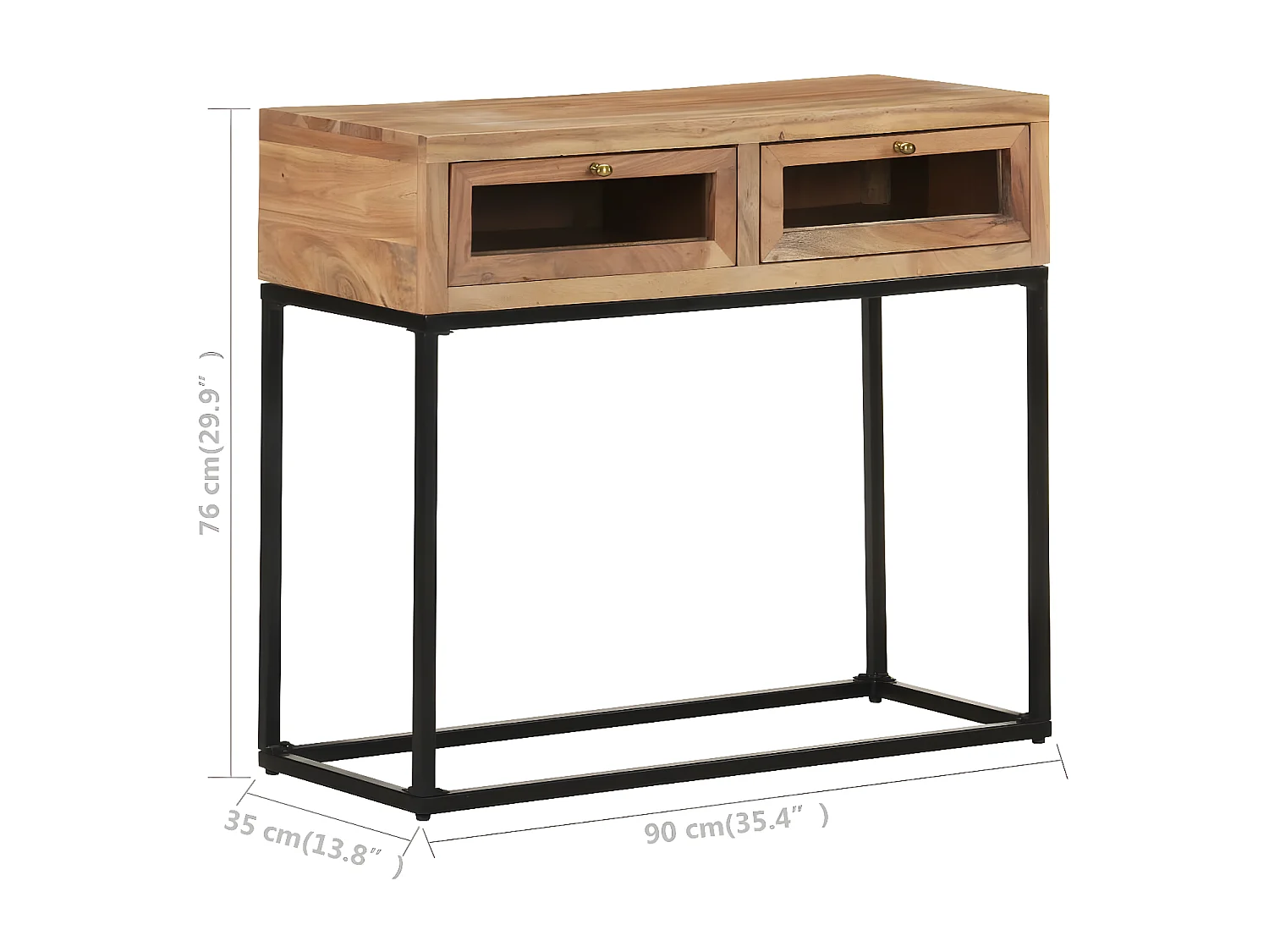 Table console 90x35x76 Bois d'acacia massif 3