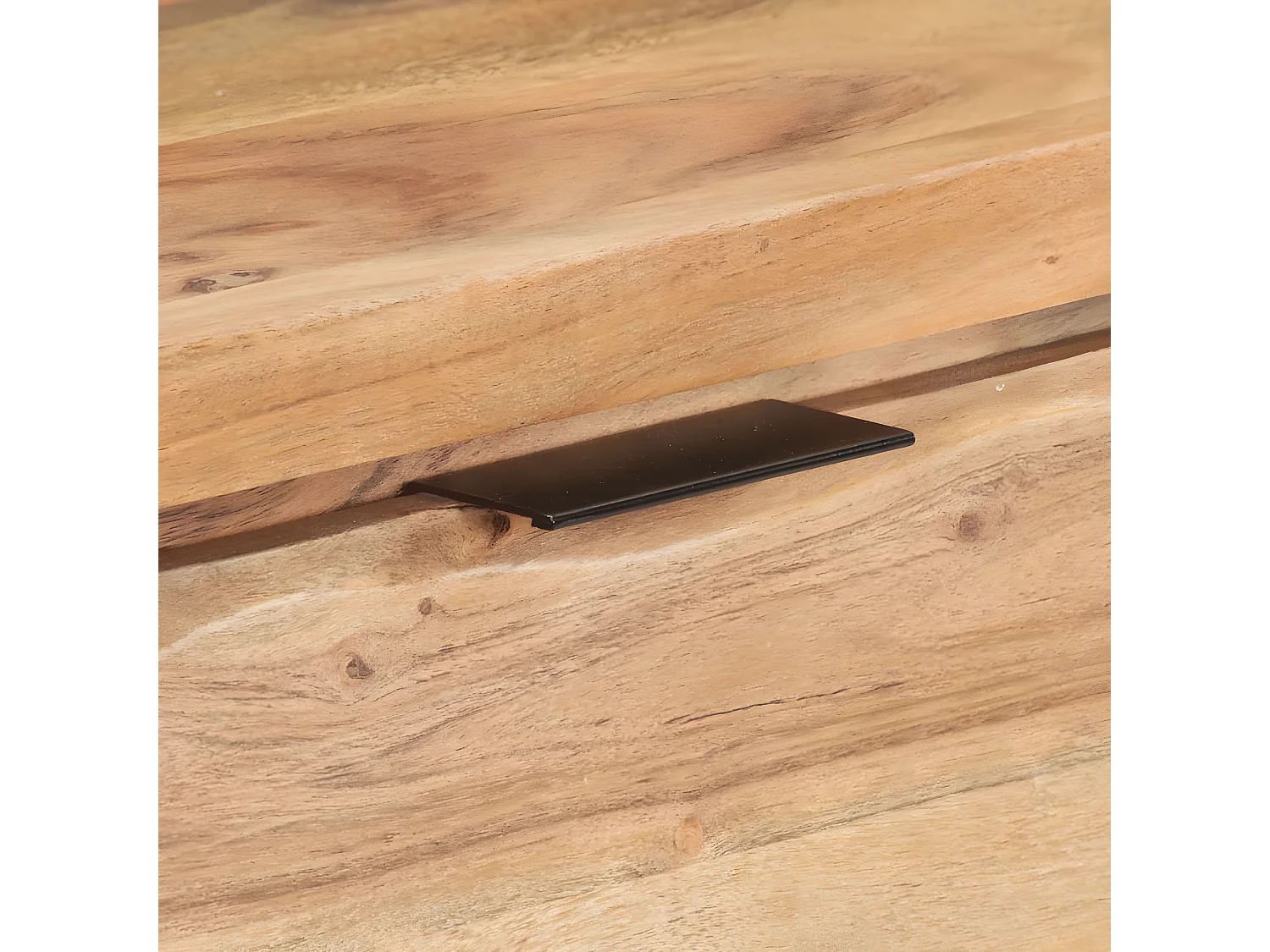 Table console 100x35x76 Bois d'acacia avec bord naturel