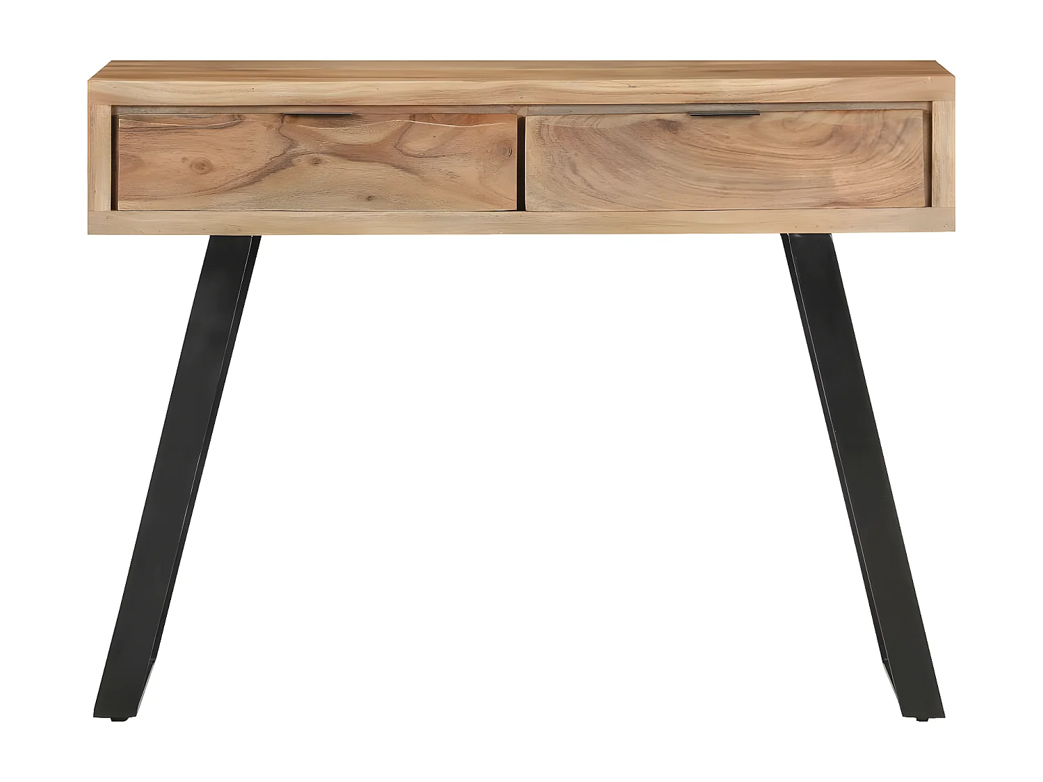Table console 100x35x76 Bois d'acacia avec bord naturel