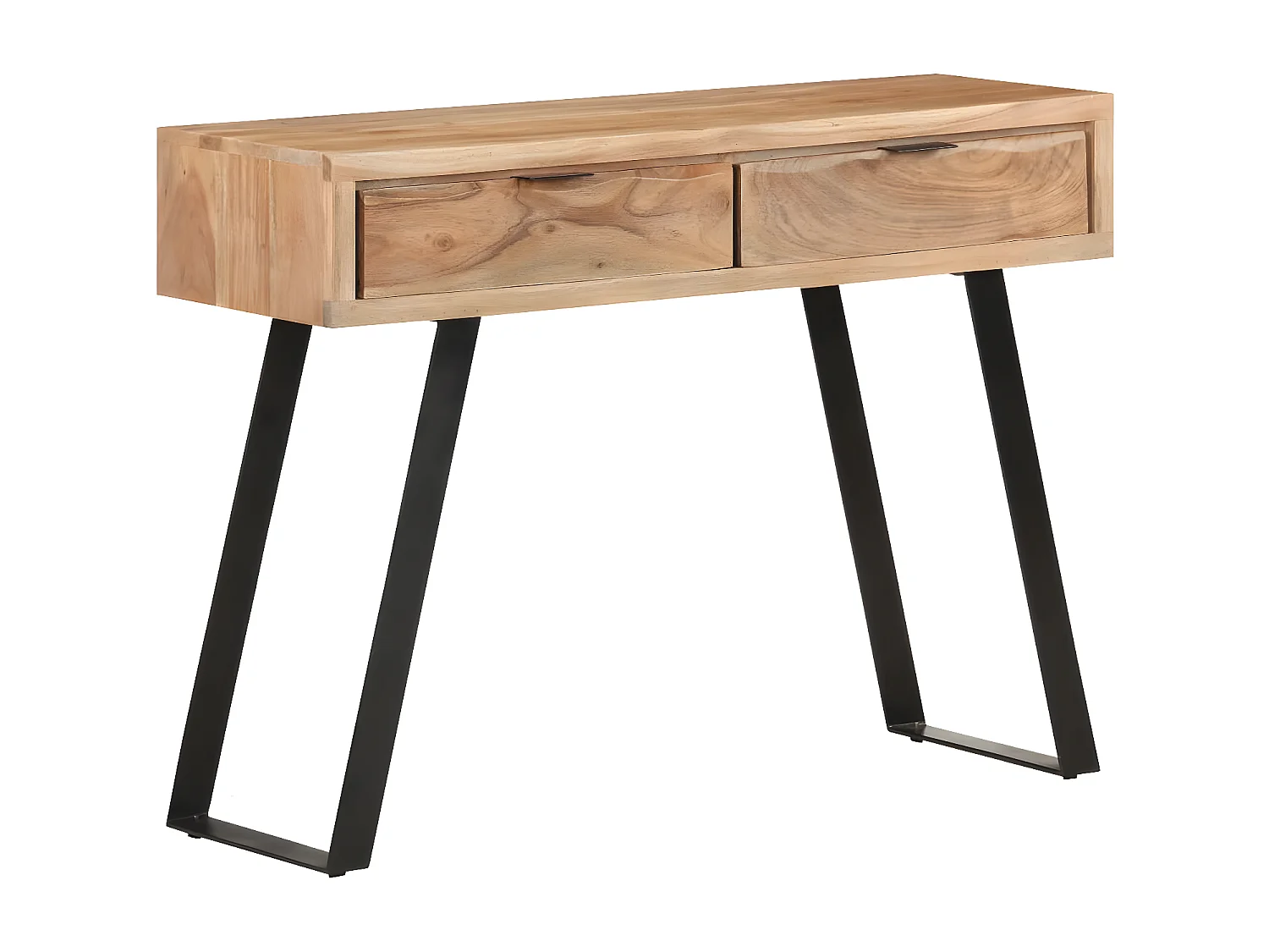 Table console 100x35x76 Bois d'acacia avec bord naturel