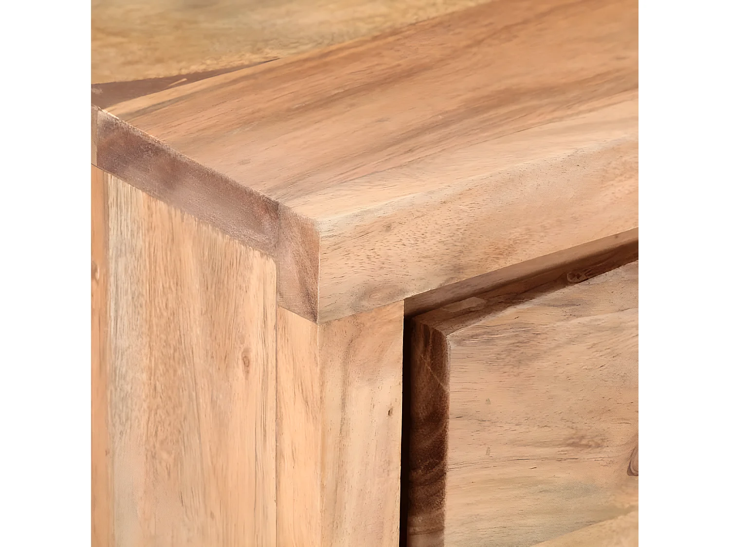 Table console 100x35x76 Bois d'acacia avec bord naturel
