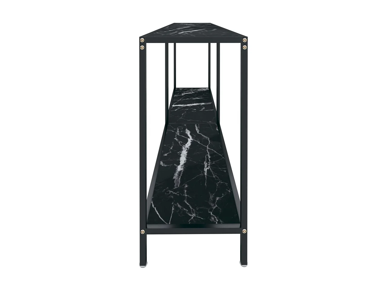 Table console Noir 180x35x75,5 Verre trempé et acier Mouki