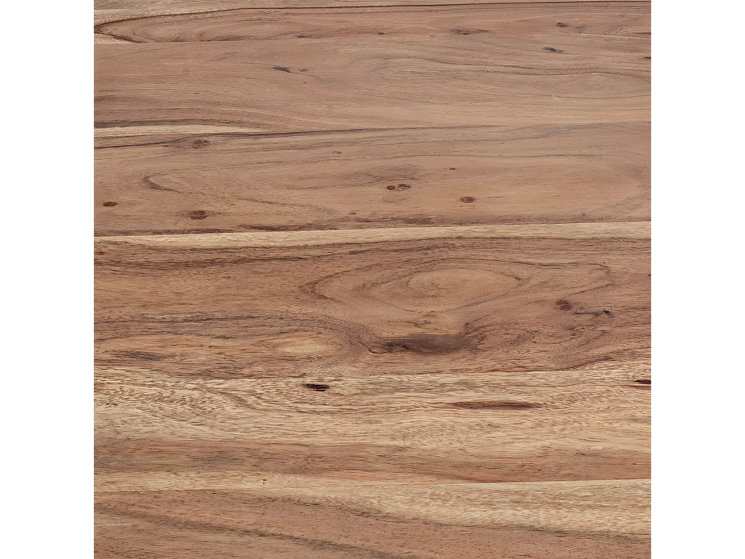 Console met 3 laden in licht mat gelakt acaciahout en Makune zwart staal 115 cm