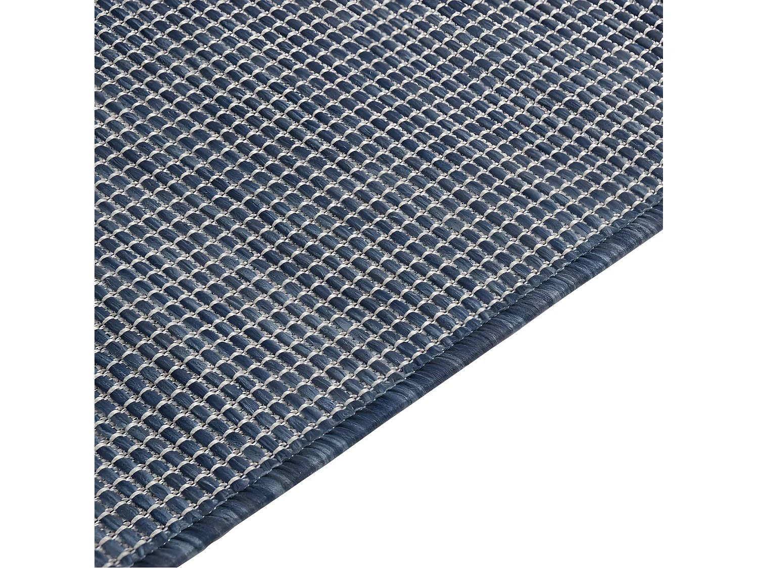 Tapis à tissage plat d'extérieur 80x250 Bleu
